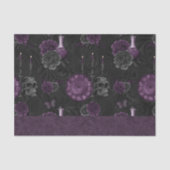 Zodiac Magic | Donker Paarse Plum Gothic Skull Roz Tissuepapier (Voorkant)