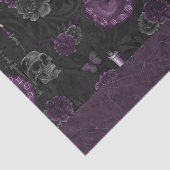 Zodiac Magic | Donker Paarse Plum Gothic Skull Roz Tissuepapier (Detail)