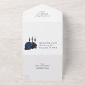 Zodiac Magic | Donkermarineblauw gotische schedel All In One Uitnodiging (Buitenkant)