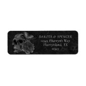 Zodiac Magic | Donkermarineblauw gotische schedel  Etiket (Voorkant)