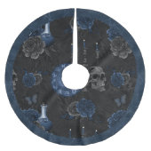 Zodiac Magic | Donkermarineblauw gotische schedel  Kerstboom Rok (Voorkant)