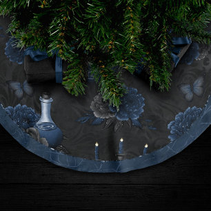 Zodiac Magic   Donkermarineblauw gotische schedel  Kerstboom Rok