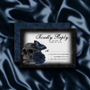 Zodiac Magic Donkermarineblauw gotische schedel RSVP Kaartje