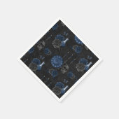 Zodiac Magic | Donkermarineblauw gotische schedel Servet (Hoek)