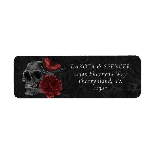 Zodiac Magic | Henna Red Gothic Skull Rozen Potion Etiket (Voorkant)