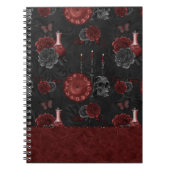 Zodiac Magic | Henna Red Gothic Skull Rozen Potion Notitieboek (Voorkant)