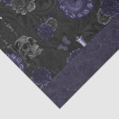 Zodiac Magic | Midnight Indigo Gothic Skull Rozen Tissuepapier (Detail)