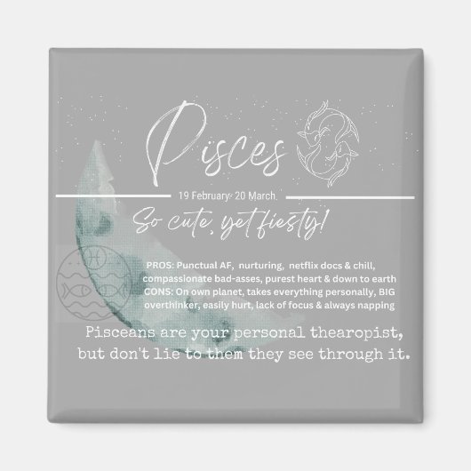 Zodiac magnet- pisces magneet (Voorkant)