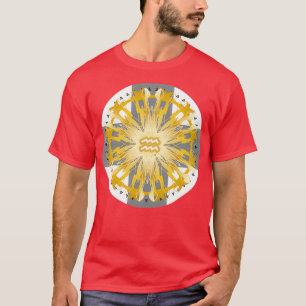 Zodiac Mandala AQUARIUS White T-shirt
