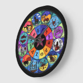 Zodiac Mandala Round (Grote wandklok) Grote Klok (Hoek)
