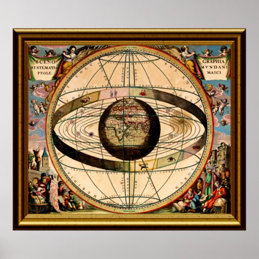 Zodiac-Map-1-W-Lijst Poster (Voorkant)