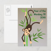 Zodiac Monkey briefkaart (Voorkant / Achterkant)