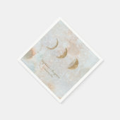 Zodiac Moon Celestial Custom Text Minimal Wedding Servet (Hoek)
