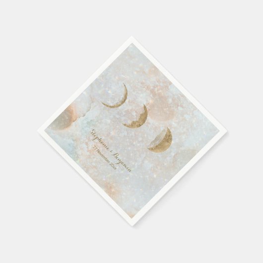 Zodiac Moon Celestial Custom Text Minimal Wedding Servet (Hoek)