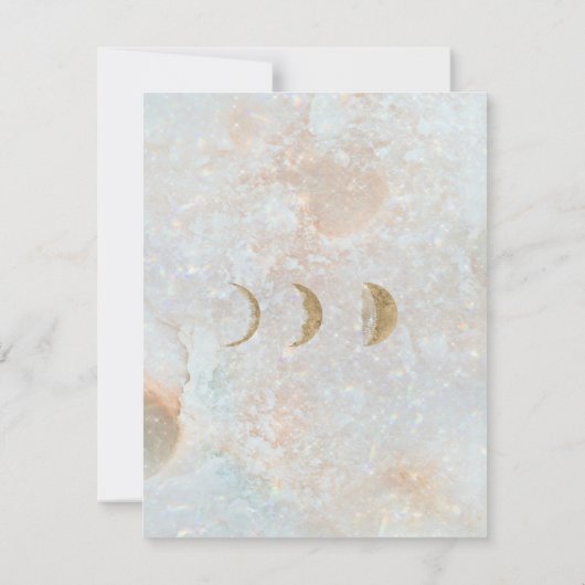 Zodiac Moon Ice Blue Celestial Gold Save the Date Aankondiging (Achterkant)