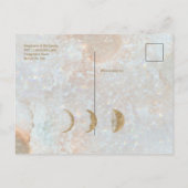 Zodiac Moon Ice Blue Celestial Gold Save the Date Aankondigingskaart (Achterkant)