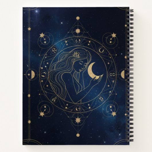 Zodiac & Moon Phase Celestial Journal Notitieboek (Achterkant)