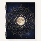 Zodiac & Moon Phase Celestial Journal Notitieboek (Voorkant)