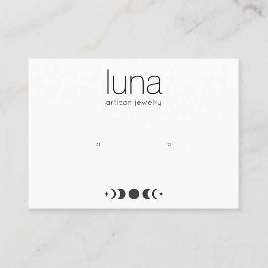 Zodiac Moon Phase Horizontale Oorring Display Visitekaartje (Voorkant)