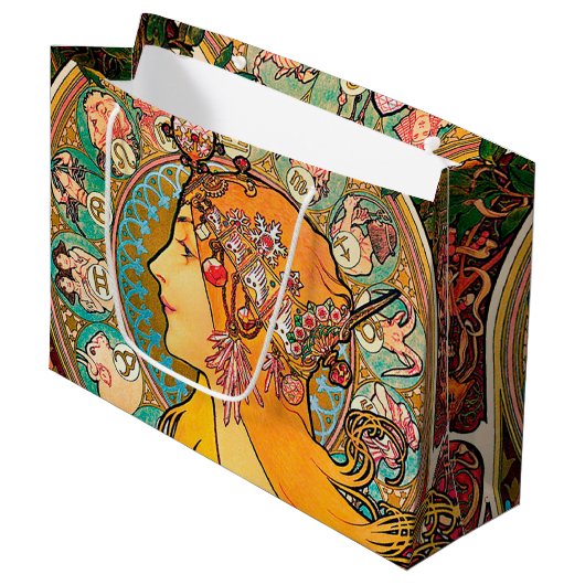 Zodiac, Mucha Large Gift Bag Groot Cadeauzakje (Voorkant Gekanteld)