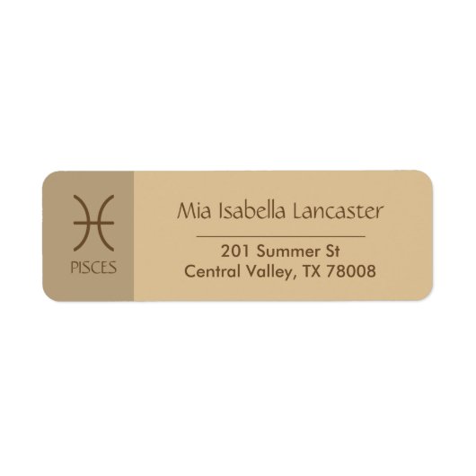 Zodiac - Onderteken Vissen Retouradres Labels (Voorkant)