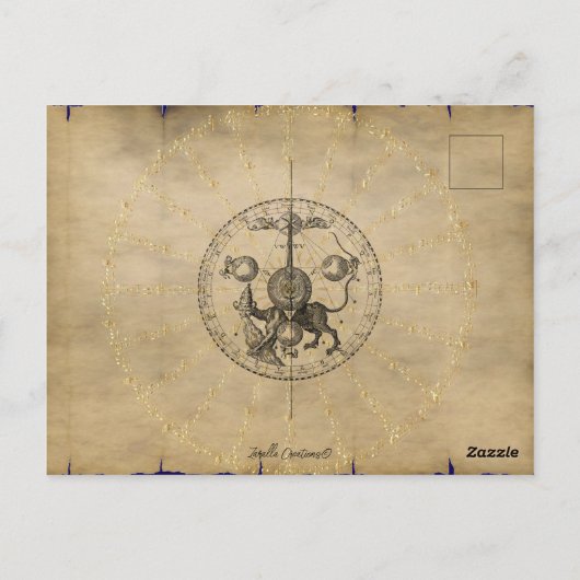 Zodiac ontmoet  Design van Tarot Briefkaart (Achterkant)