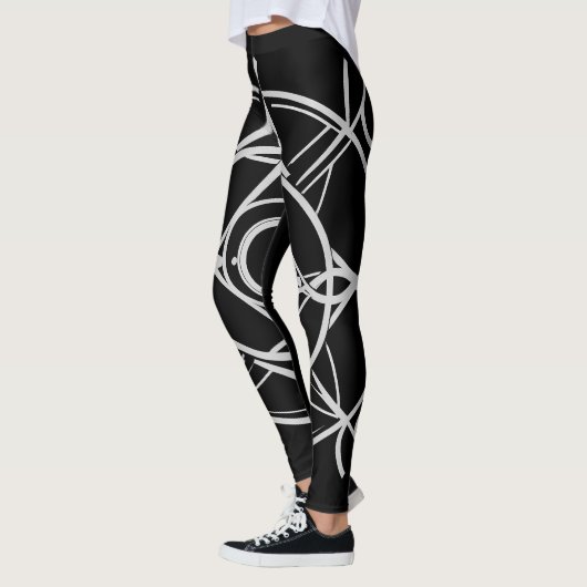Zodiac ontwerp zwart-wit leggings (Links)