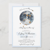 Zodiac over het Baby shower van de maan Kaart (Voorkant)