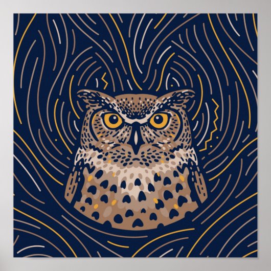 Zodiac Owl Animal Print | Owl Print (Voorkant)