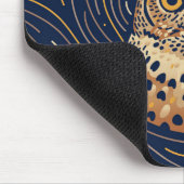 Zodiac Owl Portrait | Met de hand getrokken Owl Mo Muismat (Hoek)