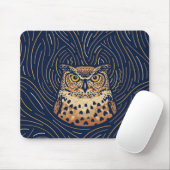 Zodiac Owl Portrait | Met de hand getrokken Owl Mo Muismat (Met muis)