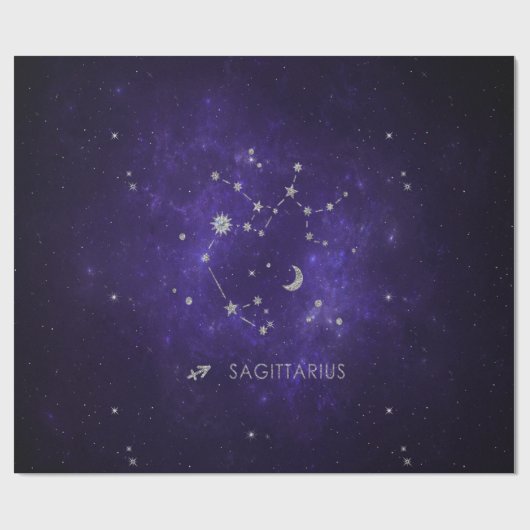 Zodiac Paarse Boogschutter | Astrologie Horoscoop Cadeaupapier (Vlak)