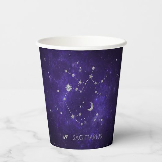 Zodiac Paarse Boogschutter | Astrologie Horoscoop Papieren Bekers (Achterkant)