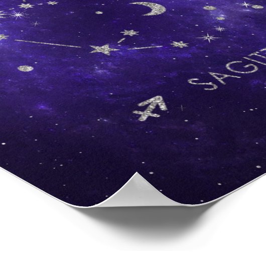 Zodiac Paarse Boogschutter | Astrologie Horoscoop Poster (Hoek)