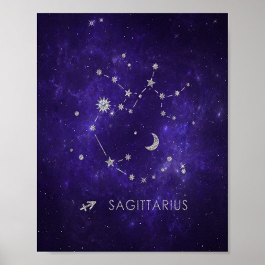 Zodiac Paarse Boogschutter | Astrologie Horoscoop Poster (Voorkant)