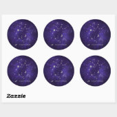 Zodiac Paarse Boogschutter | Astrologie Horoscoop Ronde Sticker (Vel)