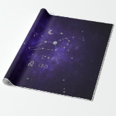 Zodiac Paarse Leeuw | Kosmische Astrologie Horosco Cadeaupapier (Uitgerold)