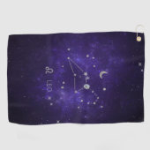 Zodiac Paarse Leeuw | Kosmische Astrologie Horosco Golfhanddoek (Horizontaal)