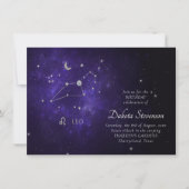 Zodiac Paarse Leeuw | Kosmische Astrologie Horosco Kaart (Voorkant)