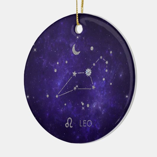 Zodiac Paarse Leeuw | Kosmische Astrologie Horosco Keramisch Ornament (Links)