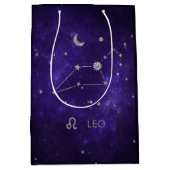 Zodiac Paarse Leeuw | Kosmische Astrologie Horosco Medium Cadeauzakje (Voorkant)