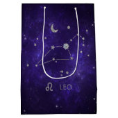 Zodiac Paarse Leeuw | Kosmische Astrologie Horosco Medium Cadeauzakje (Achterkant)