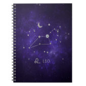 Zodiac Paarse Leeuw | Kosmische Astrologie Horosco Notitieboek (Voorkant)