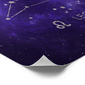 Zodiac Paarse Leeuw | Kosmische Astrologie Horosco Poster (Hoek)