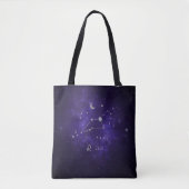 Zodiac Paarse Leeuw | Kosmische Astrologie Horosco Tote Bag (Voorkant)
