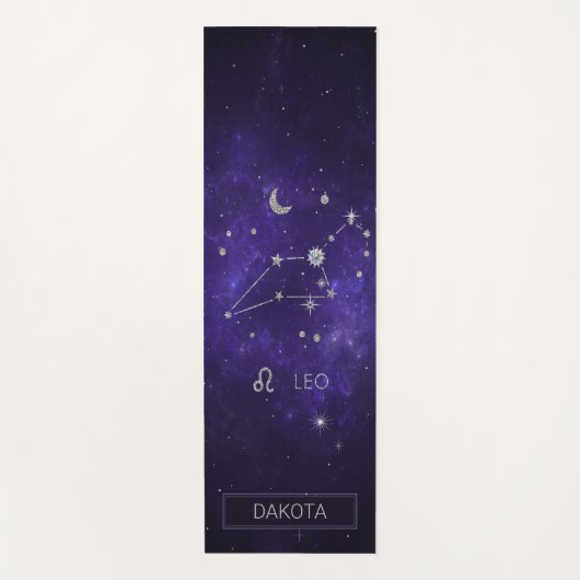 Zodiac Paarse Leeuw | Kosmische Astrologie Horosco Yogamat (Voorkant)