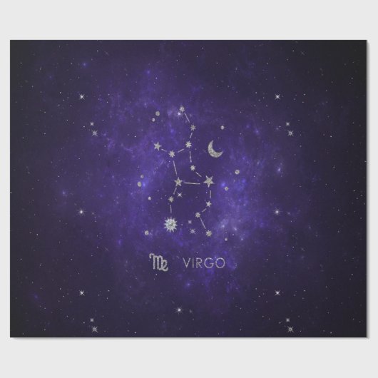 Zodiac Paarse Maagd | Kosmische Astrologie Horosco Cadeaupapier (Vlak)