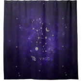 Zodiac Paarse Maagd | Kosmische Astrologie Horosco Douchegordijn (Voorkant)