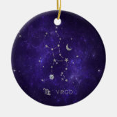 Zodiac Paarse Maagd | Kosmische Astrologie Horosco Keramisch Ornament (Voorkant)