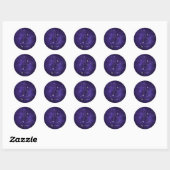 Zodiac Paarse Maagd | Kosmische Astrologie Horosco Ronde Sticker (Vel)